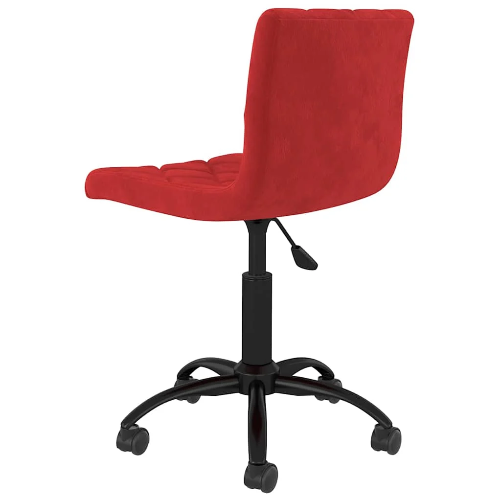 Chaise pivotante de bureau 40 x 43 x 87,5 cm rouge bordeaux velours – vue de détail