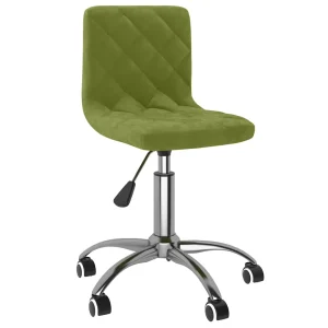 Chaise pivotante de bureau 40 x 43 x 87,5 cm vert clair velours – vue d’ensemble