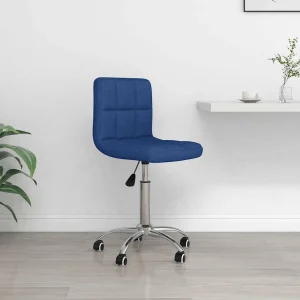 Chaise pivotante de bureau 40 x 47 x 86 cm bleu tissu – vue d’ensemble
