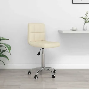 Chaise pivotante de bureau 40 x 47 x 86 cm crème tissu – vue d’ensemble