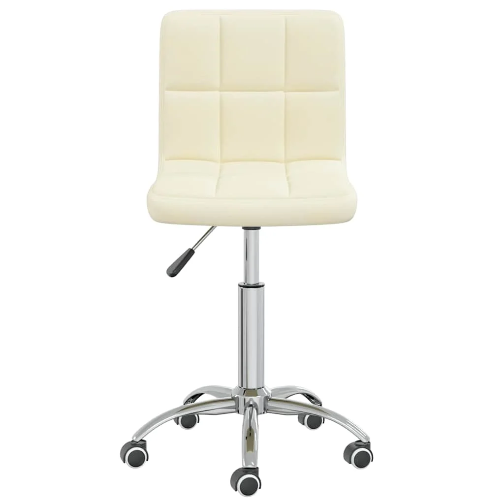 Chaise pivotante de bureau 40 x 47 x 86 cm crème tissu – vue de côté