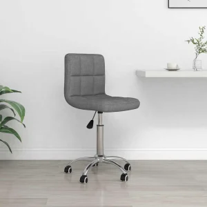Chaise pivotante de bureau 40 x 47 x 86 cm gris clair tissu – vue d’ensemble