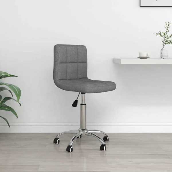 Chaise pivotante de bureau 40 x 47 x 86 cm gris clair tissu – vue d’ensemble