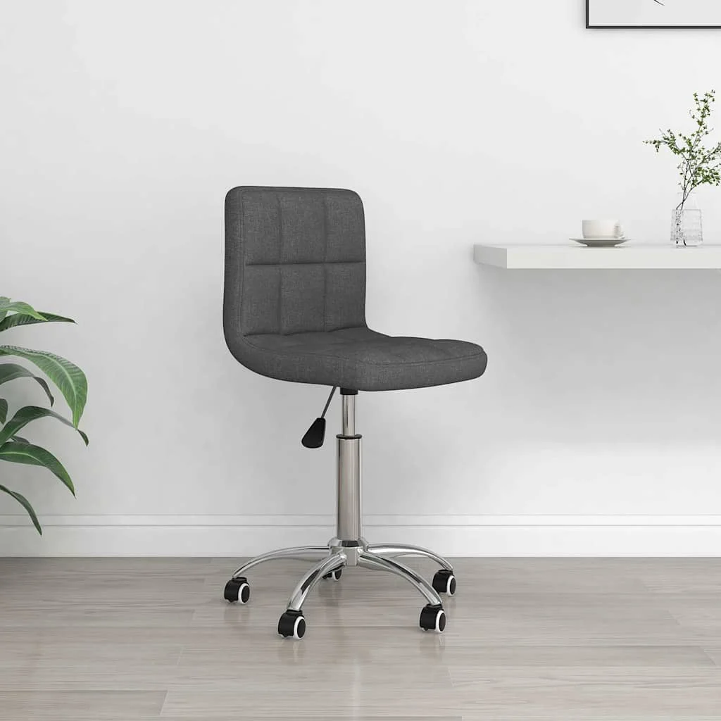 Chaise pivotante de bureau 40 x 47 x 86 cm gris foncé tissu – vue d’ensemble