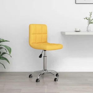 Chaise pivotante de bureau 40 x 47 x 86 cm jaune moutarde tissu – vue d’ensemble