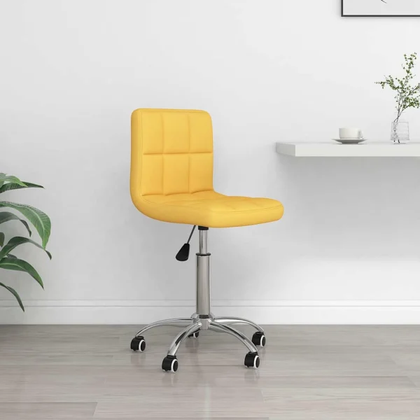Chaise pivotante de bureau 40 x 47 x 86 cm jaune moutarde tissu – vue d’ensemble