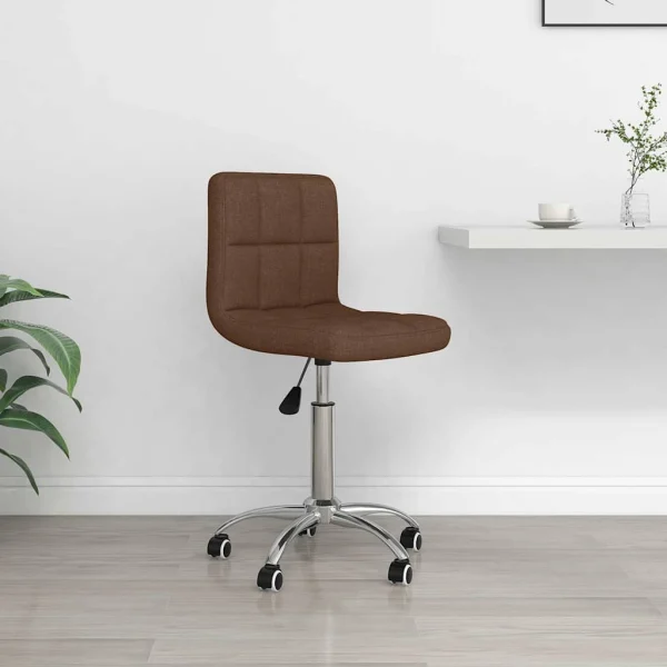 Chaise pivotante de bureau 40 x 47 x 86 cm marron tissu – vue d’ensemble