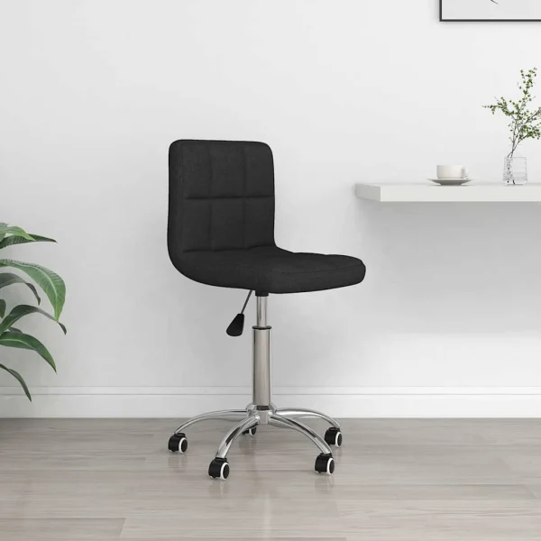 Chaise pivotante de bureau 40 x 47 x 86 cm noir tissu – vue d’ensemble