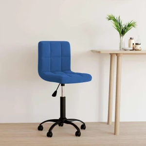 Chaise pivotante de bureau 40 x 47 x 87,5 cm bleu velours – vue d’ensemble