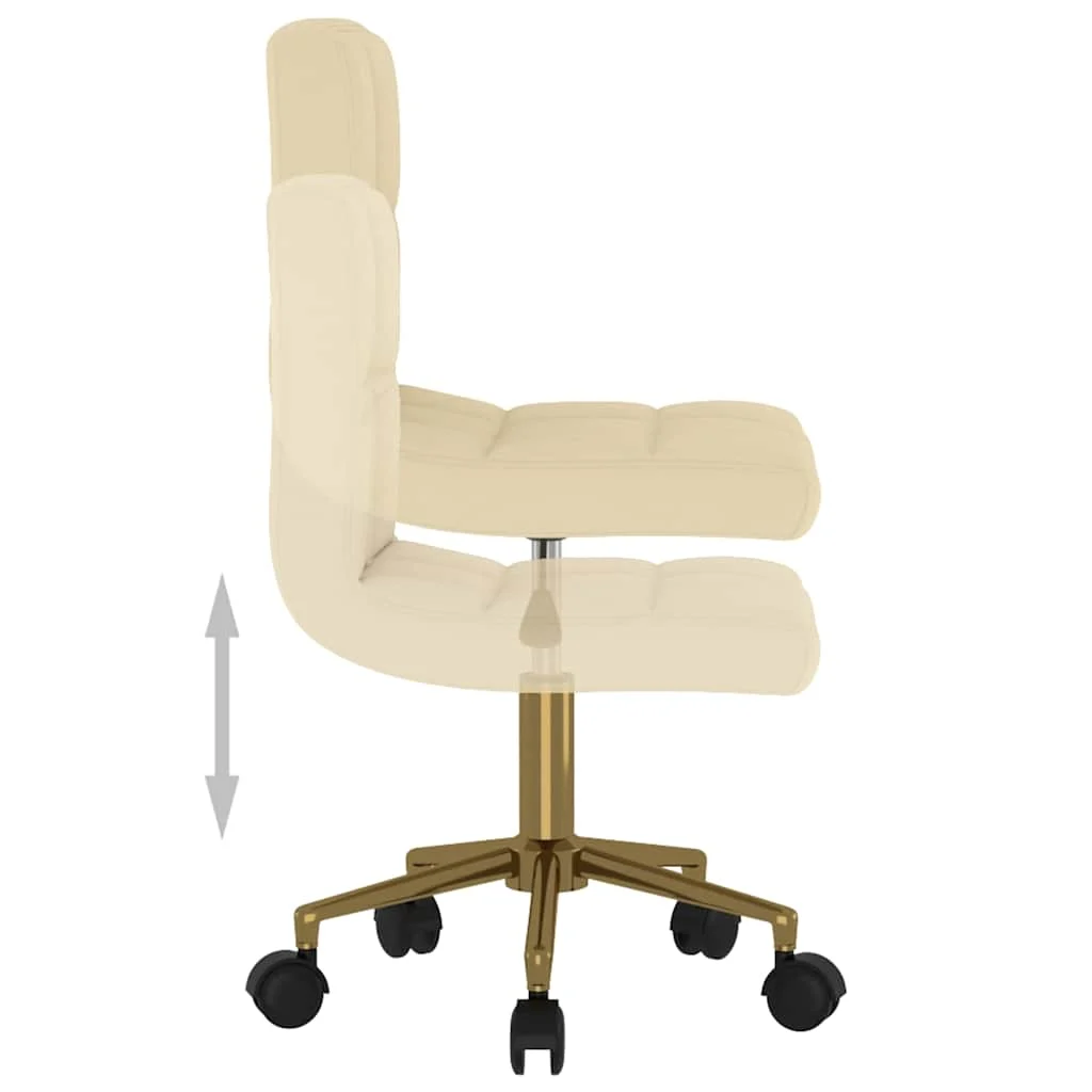 Chaise pivotante de bureau 40 x 47 x 87,5 cm crème velours – modèle 2 – vue de dessus