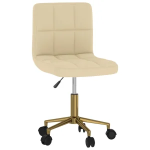 Chaise pivotante de bureau 40 x 47 x 87,5 cm crème velours – modèle 2 – vue d’ensemble