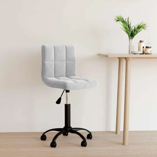 Chaise pivotante de bureau 40 x 47 x 87,5 cm gris clair velours – vue d’ensemble