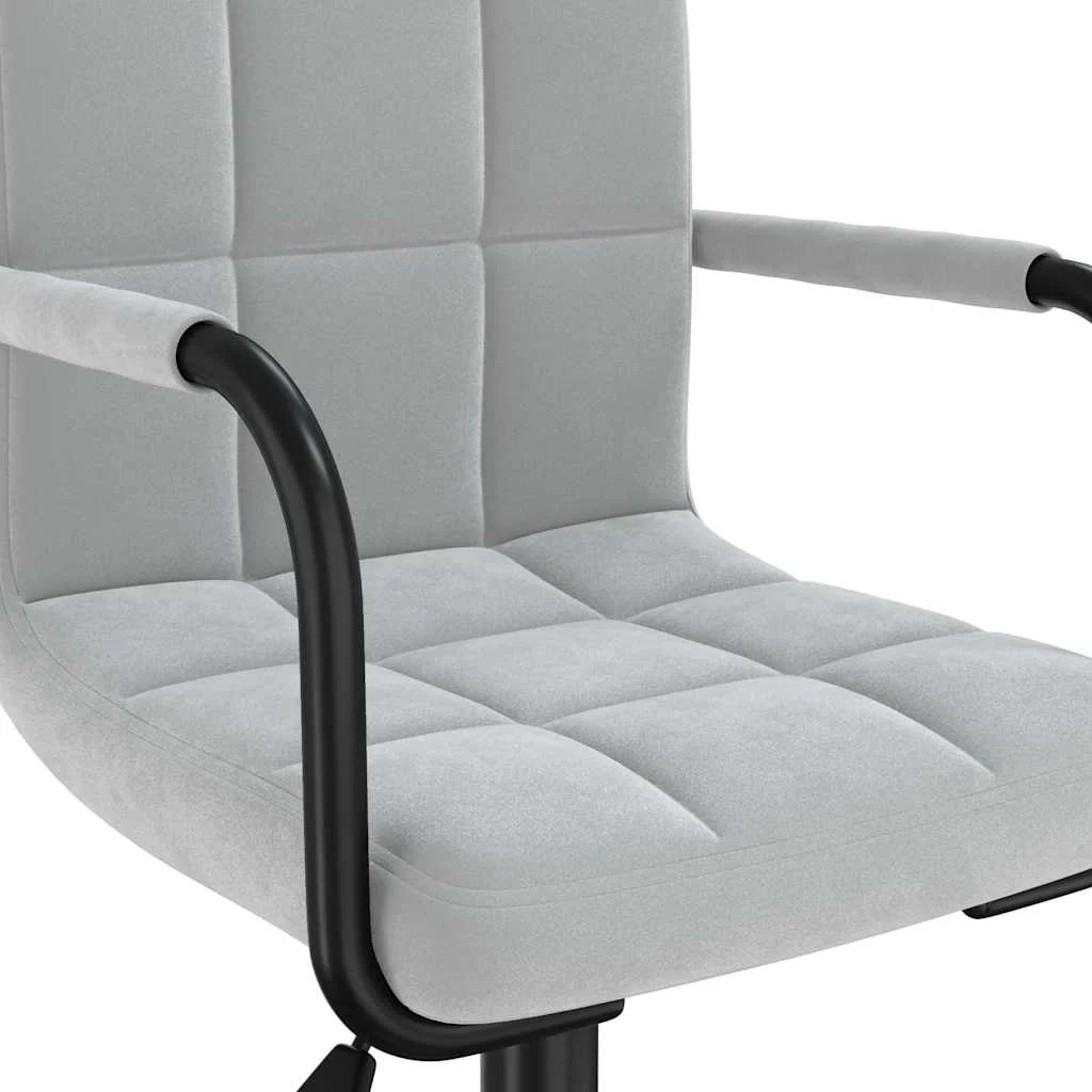 Chaise pivotante de bureau 40 x 47 x 87,5 cm gris clair velours – modèle 2 – vue de dessus