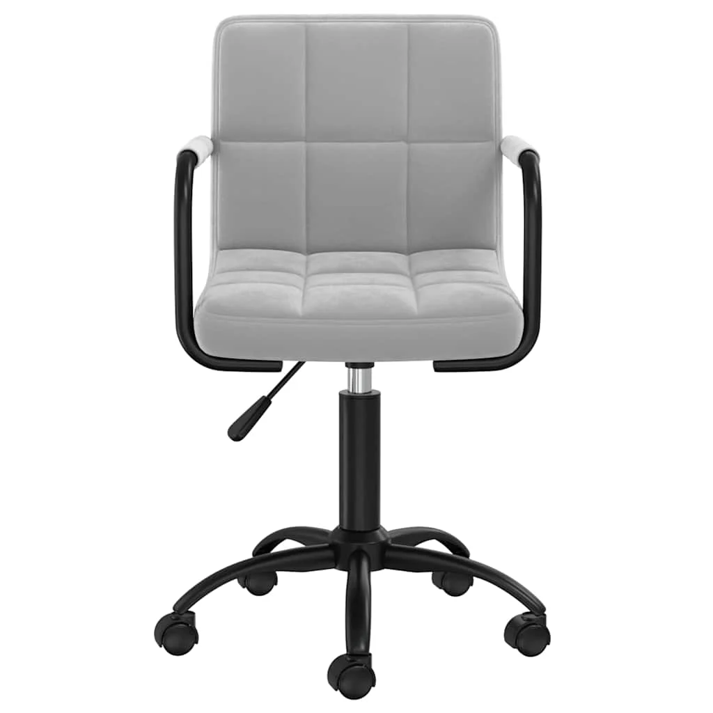 Chaise pivotante de bureau 40 x 47 x 87,5 cm gris clair velours – modèle 2 – vue de côté