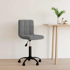 Chaise pivotante de bureau 40 x 47 x 87,5 cm gris foncé velours – vue d’ensemble