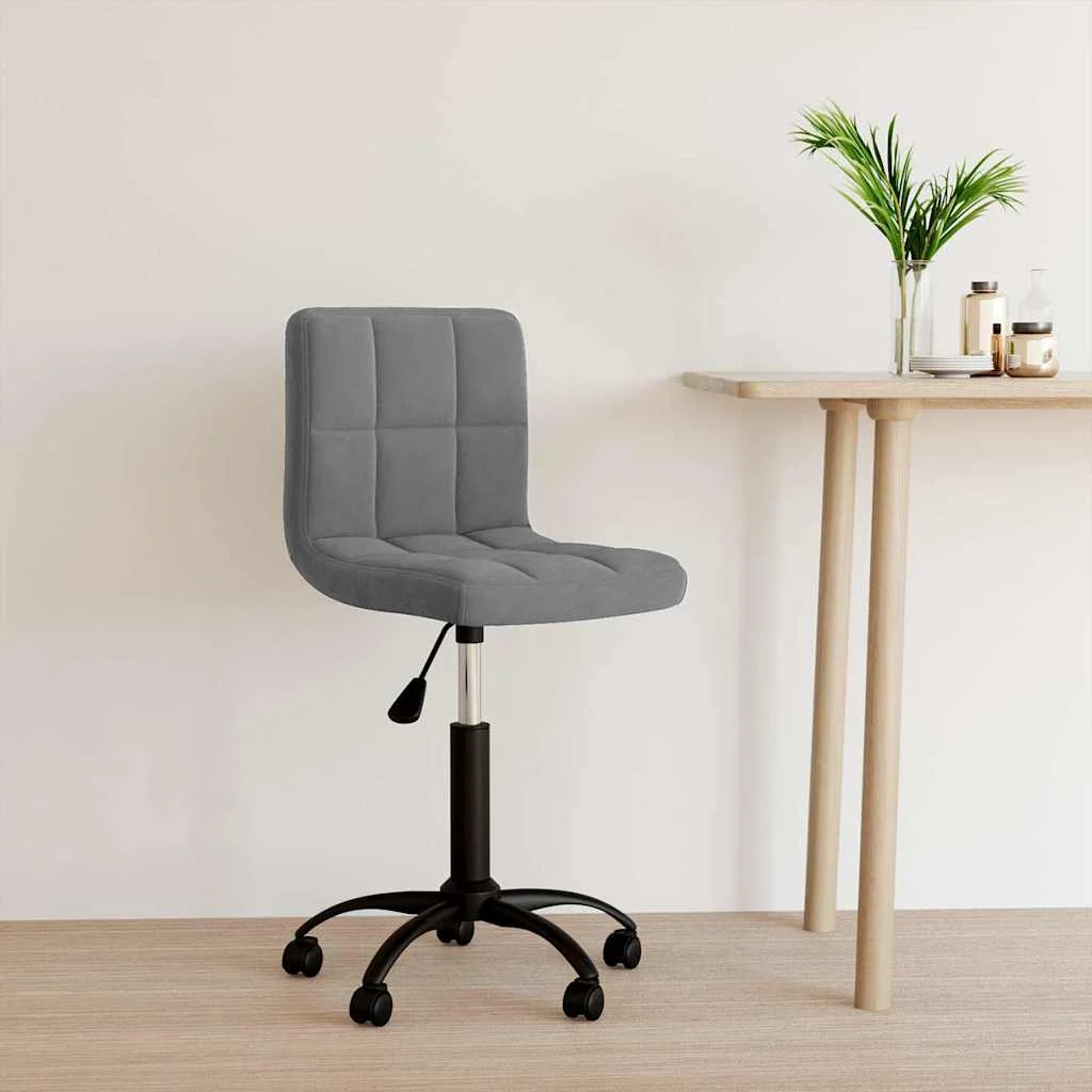 Chaise pivotante de bureau 40 x 47 x 87,5 cm gris foncé velours – vue d’ensemble