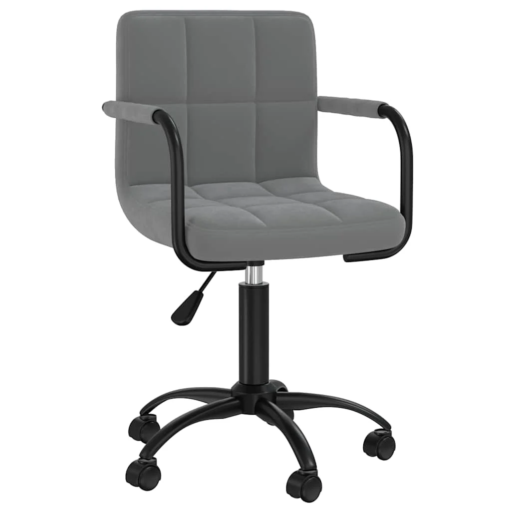 Chaise pivotante de bureau 40 x 47 x 87,5 cm gris foncé velours – modèle 2 – vue de face