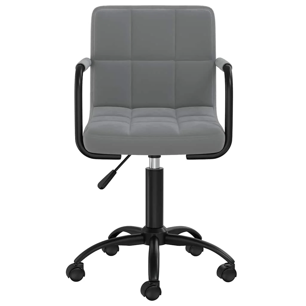Chaise pivotante de bureau 40 x 47 x 87,5 cm gris foncé velours – modèle 2 – vue de côté