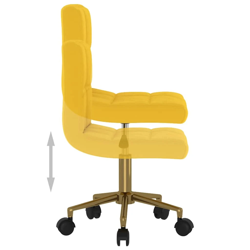 Chaise pivotante de bureau 40 x 47 x 87,5 cm jaune velours – vue de dessus