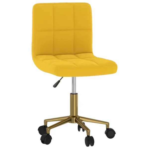 Chaise pivotante de bureau 40 x 47 x 87,5 cm jaune velours – vue d’ensemble