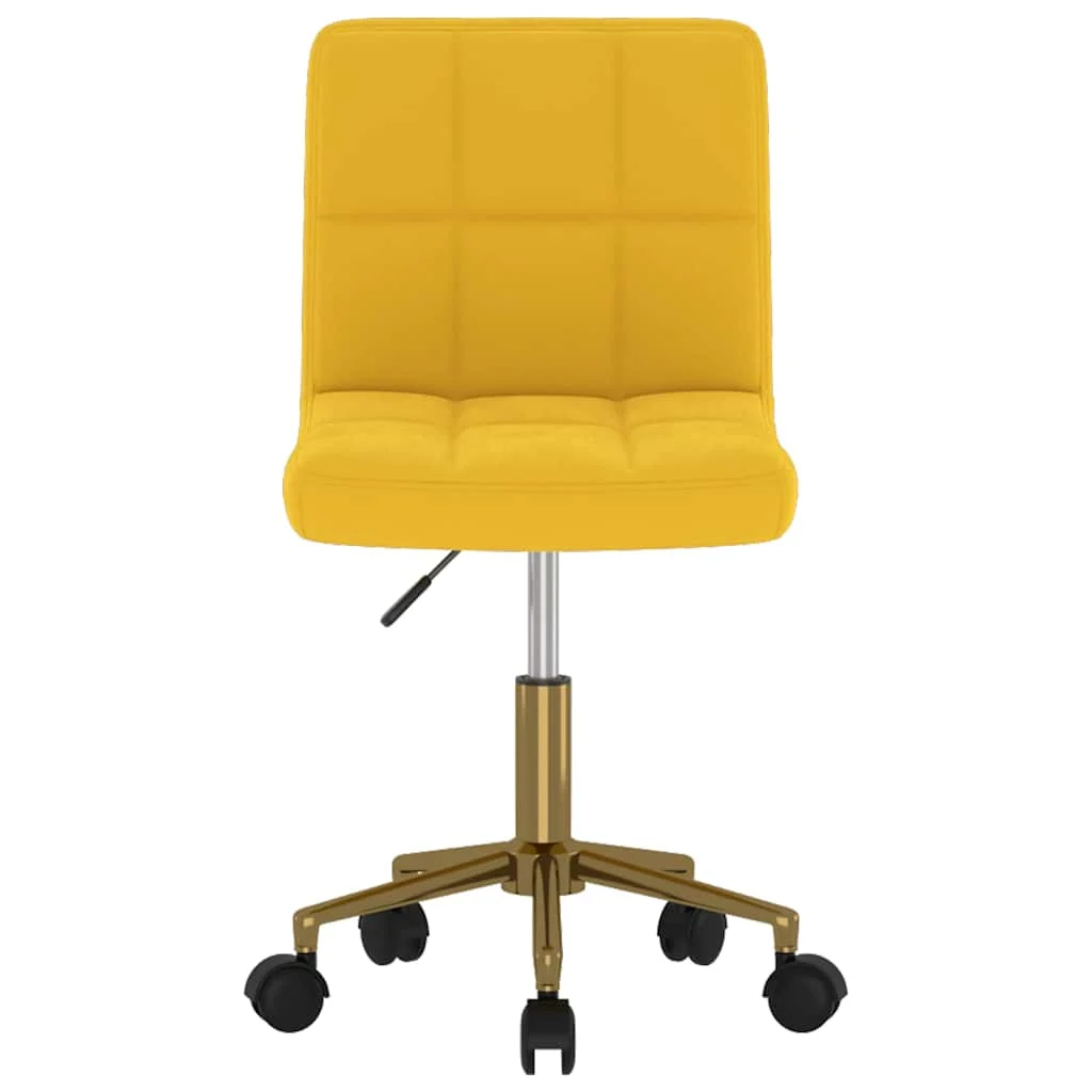 Chaise pivotante de bureau 40 x 47 x 87,5 cm jaune velours – vue de côté