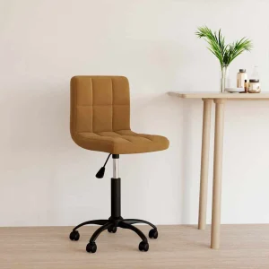 Chaise pivotante de bureau 40 x 47 x 87,5 cm marron velours – vue d’ensemble