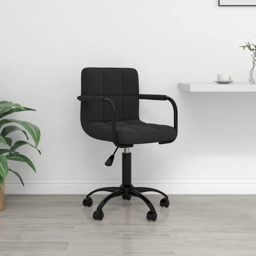 Chaise pivotante de bureau 40 x 47 x 87,5 cm noir velours – modèle 2 – vue d’ensemble