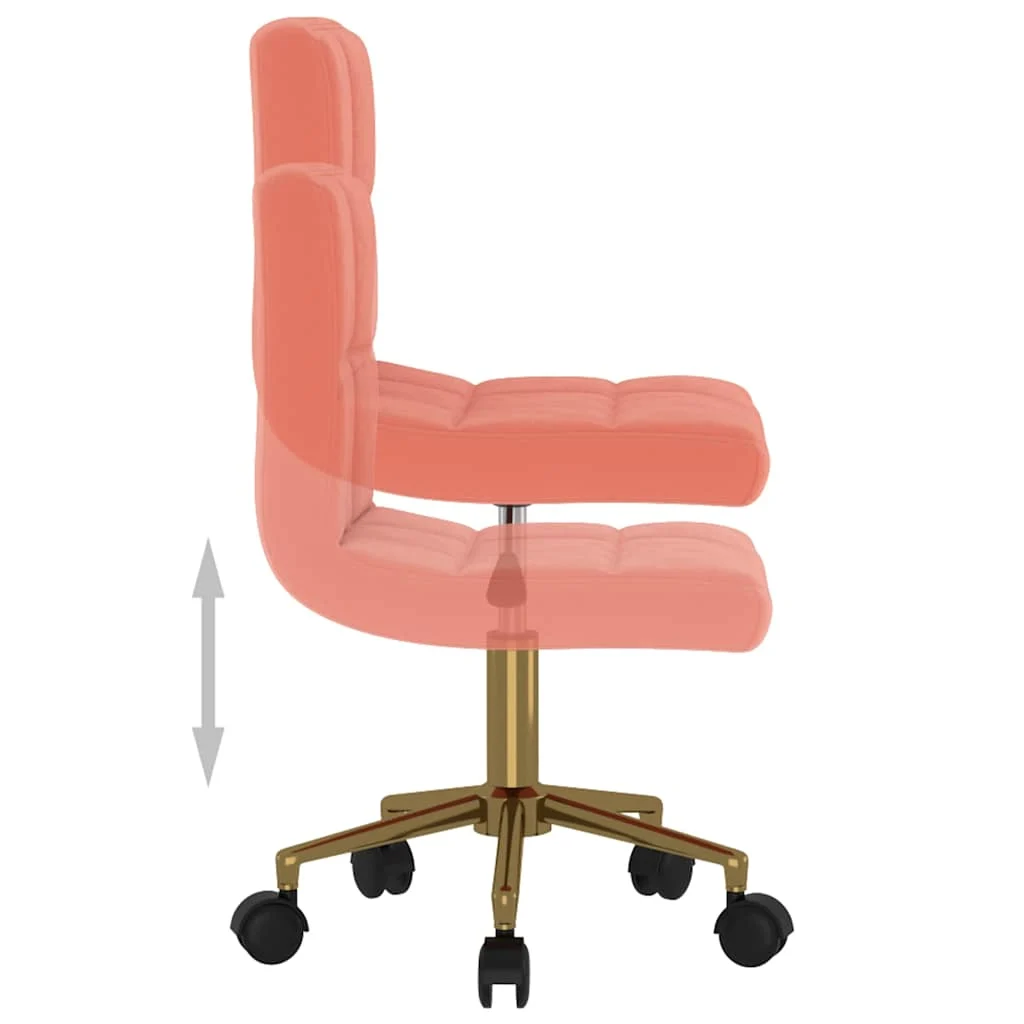 Chaise pivotante de bureau 40 x 47 x 87,5 cm rose velours – vue de dessus