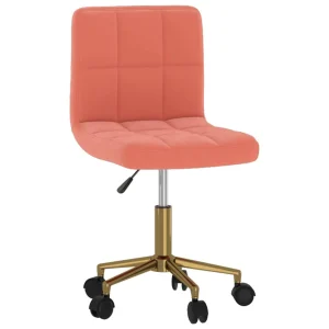 Chaise pivotante de bureau 40 x 47 x 87,5 cm rose velours – vue d’ensemble