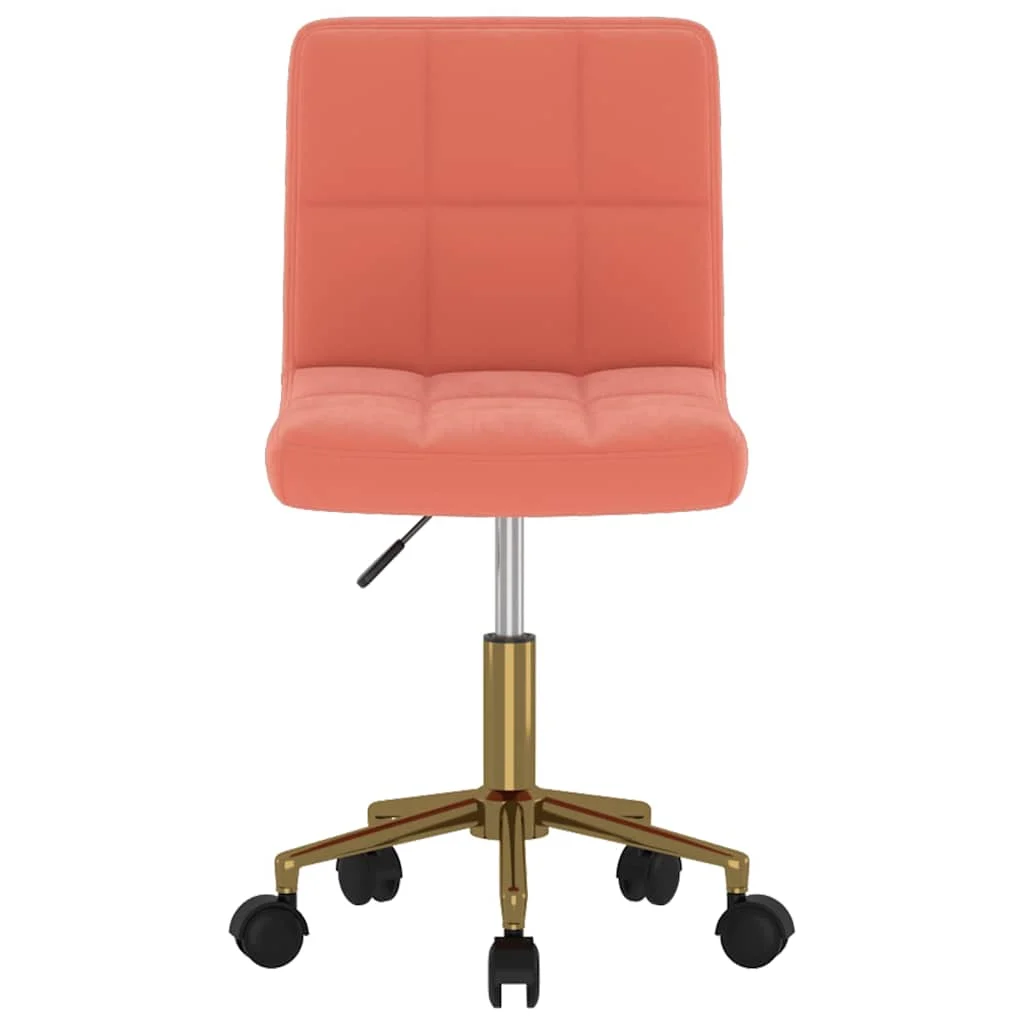 Chaise pivotante de bureau 40 x 47 x 87,5 cm rose velours – vue de face