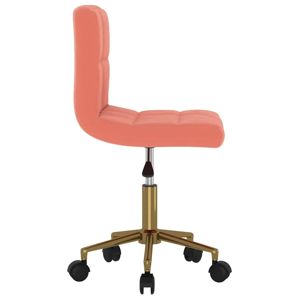 Chaise pivotante de bureau 40 x 47 x 87,5 cm rose velours – vue de détail