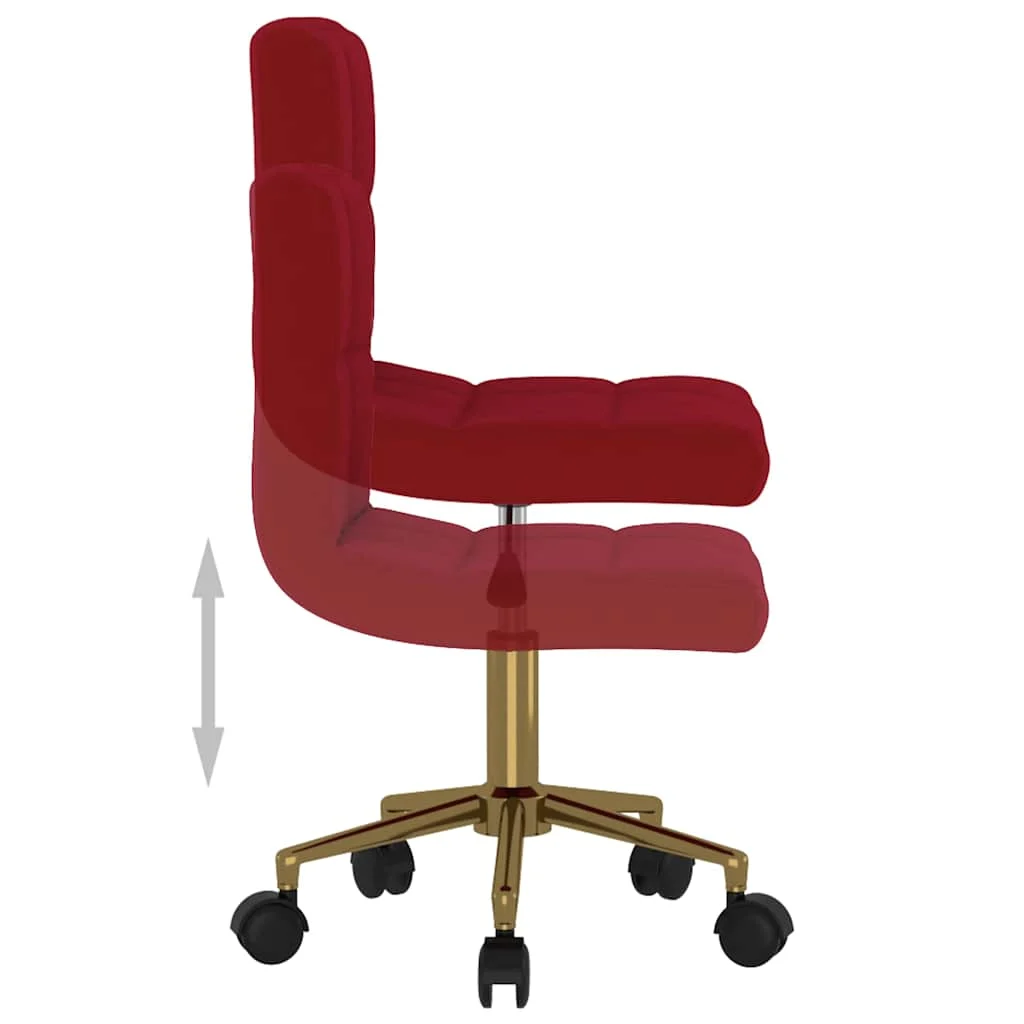 Chaise pivotante de bureau 40 x 47 x 87,5 cm rouge velours – vue de dessus