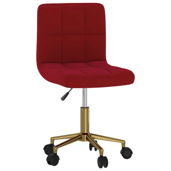 Chaise pivotante de bureau 40 x 47 x 87,5 cm rouge velours – vue d’ensemble