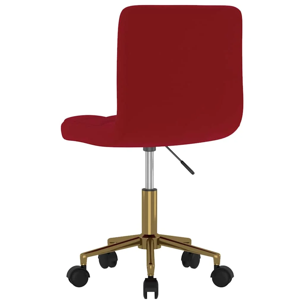 Chaise pivotante de bureau 40 x 47 x 87,5 cm rouge velours – vue de face