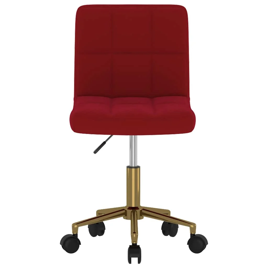 Chaise pivotante de bureau 40 x 47 x 87,5 cm rouge velours – vue de côté