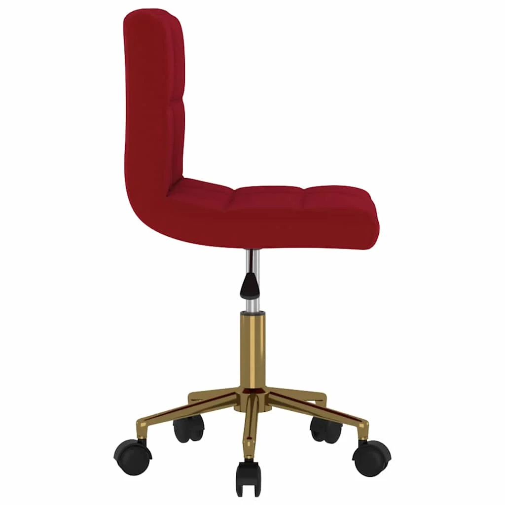 Chaise pivotante de bureau 40 x 47 x 87,5 cm rouge velours – vue de détail
