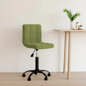 Chaise pivotante de bureau 40 x 47 x 87,5 cm vert clair velours – vue d’ensemble