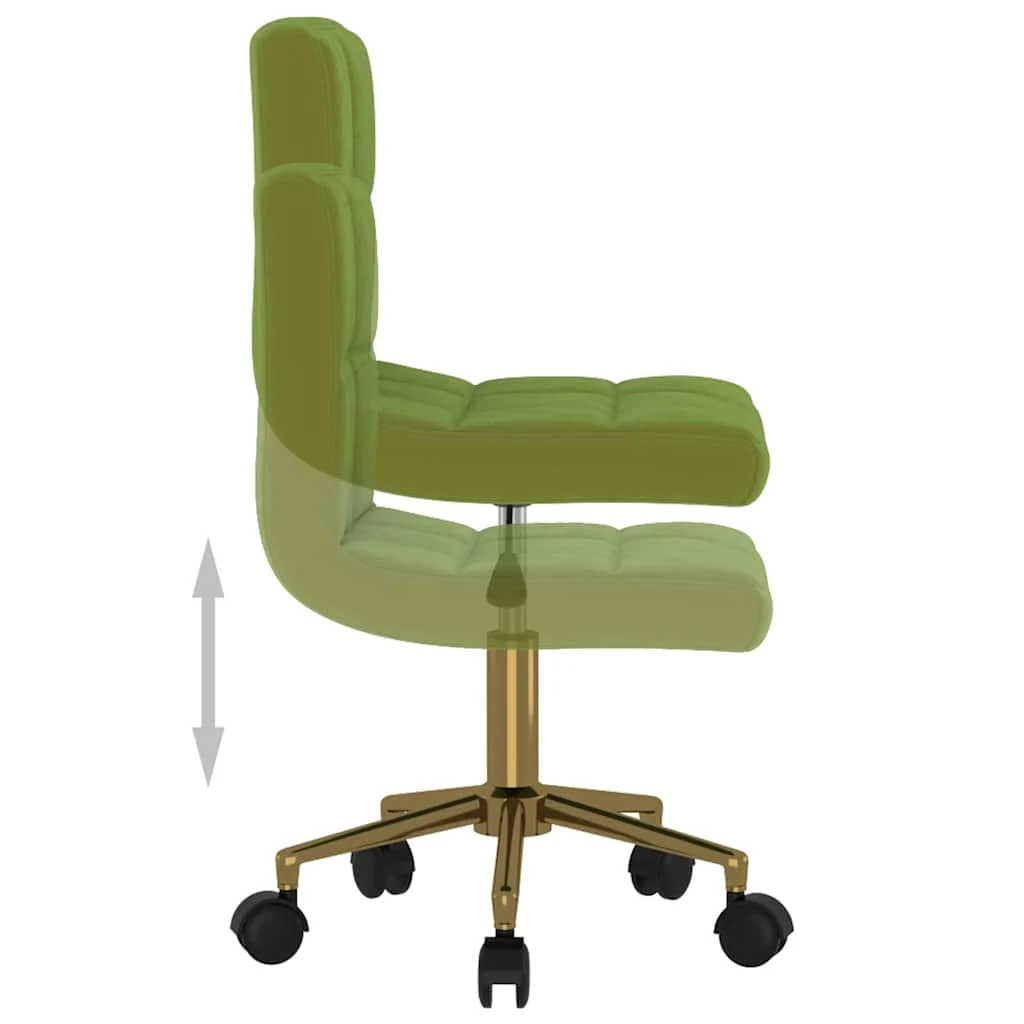 Chaise pivotante de bureau 40 x 47 x 87,5 cm vert clair velours – modèle 2 – vue de dessus