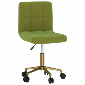 Chaise pivotante de bureau 40 x 47 x 87,5 cm vert clair velours – modèle 2 – vue d’ensemble