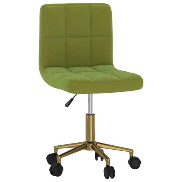 Chaise pivotante de bureau 40 x 47 x 87,5 cm vert clair velours – modèle 2 – vue d’ensemble