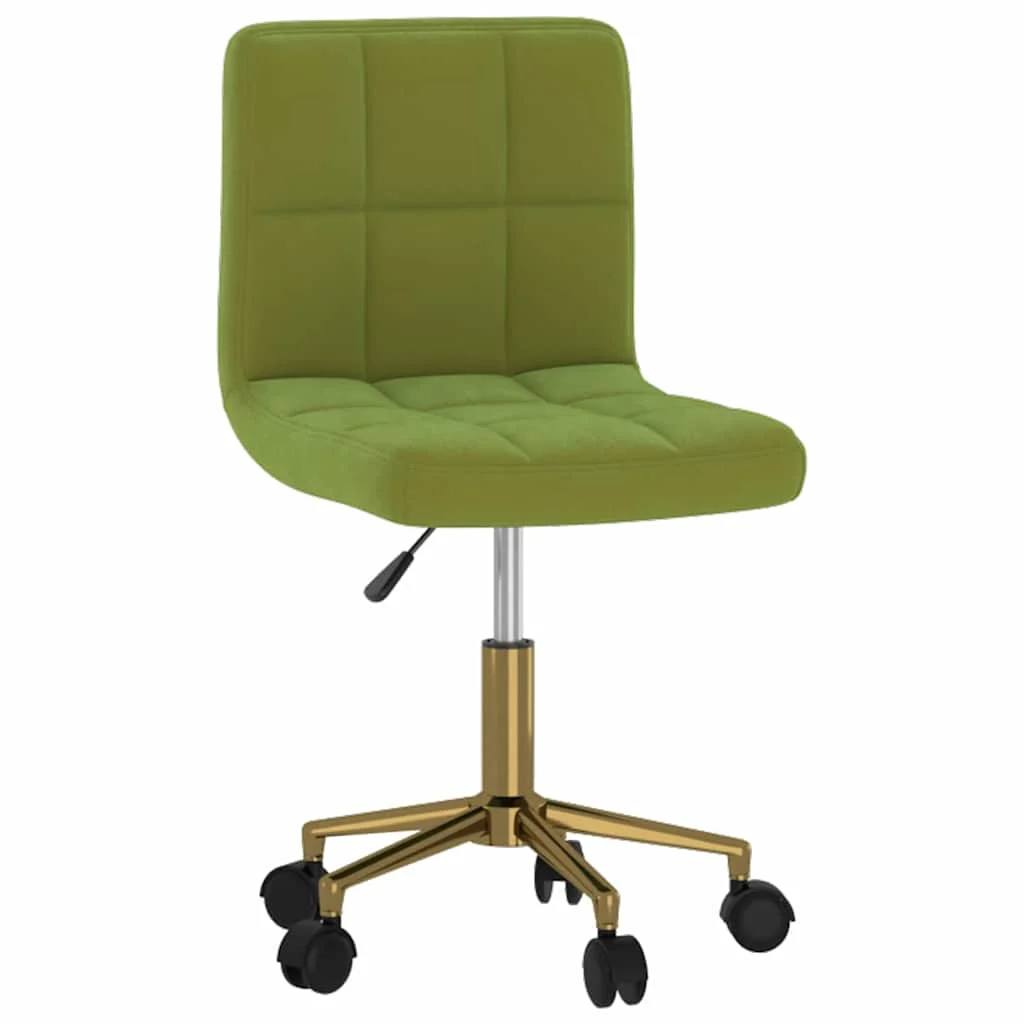 Chaise pivotante de bureau 40 x 47 x 87,5 cm vert clair velours – modèle 2 – vue d’ensemble