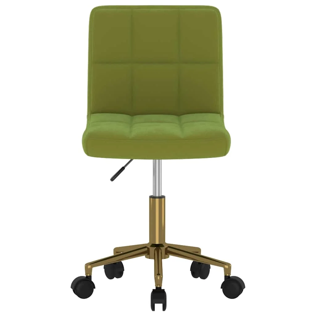 Chaise pivotante de bureau 40 x 47 x 87,5 cm vert clair velours – modèle 2 – vue de face