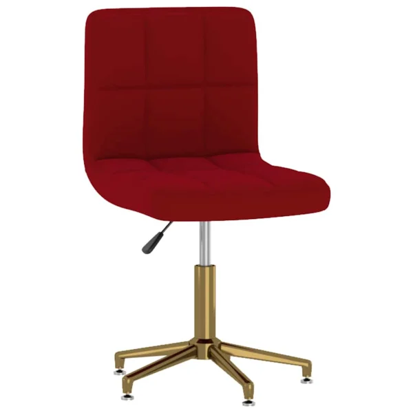 Chaise pivotante de bureau 40 x 47 x 88,5 cm rouge velours – vue d’ensemble