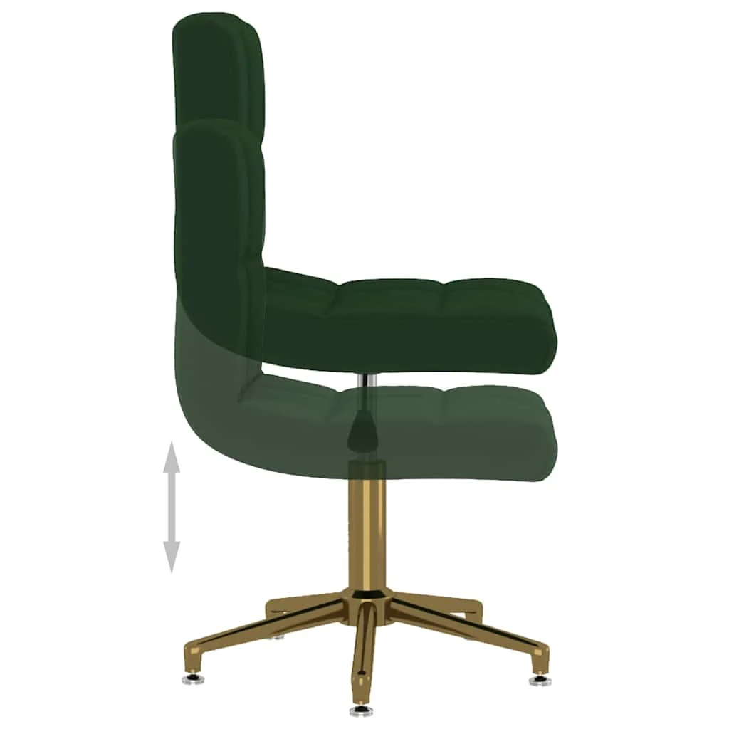 Chaise pivotante de bureau 40 x 47 x 88,5 cm vert foncé velours – vue de dessus