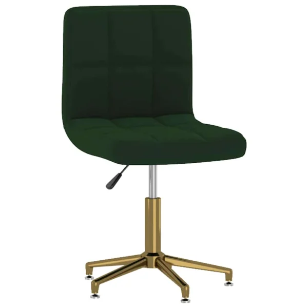 Chaise pivotante de bureau 40 x 47 x 88,5 cm vert foncé velours – vue d’ensemble