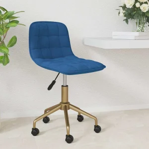 Chaise pivotante de bureau 42,5 x 45 x 79 cm bleu velours – vue d’ensemble