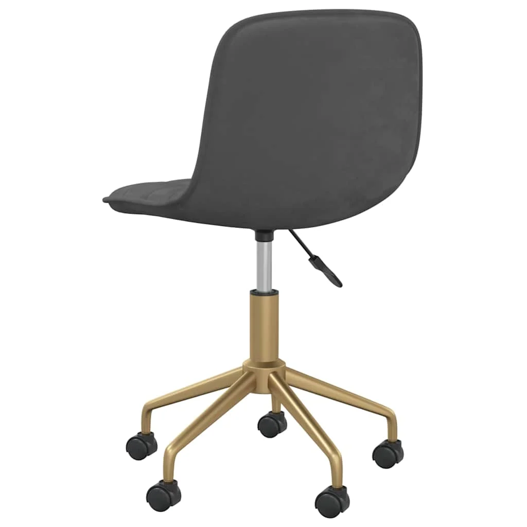 Chaise pivotante de bureau 42,5 x 45 x 79 cm gris foncé velours – vue en situation