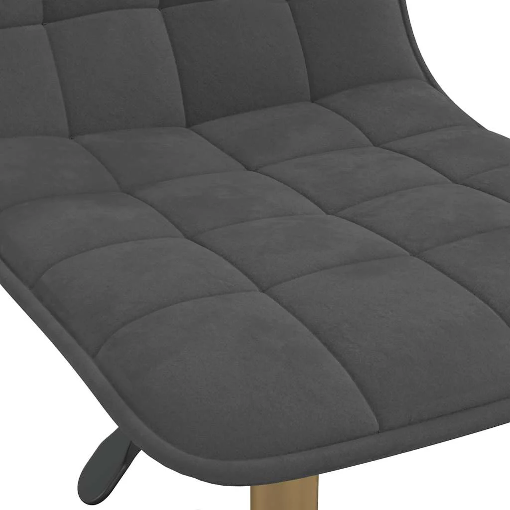Chaise pivotante de bureau 42,5 x 45 x 79 cm gris foncé velours – vue de dessus