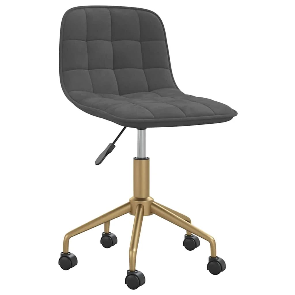 Chaise pivotante de bureau 42,5 x 45 x 79 cm gris foncé velours – vue de face