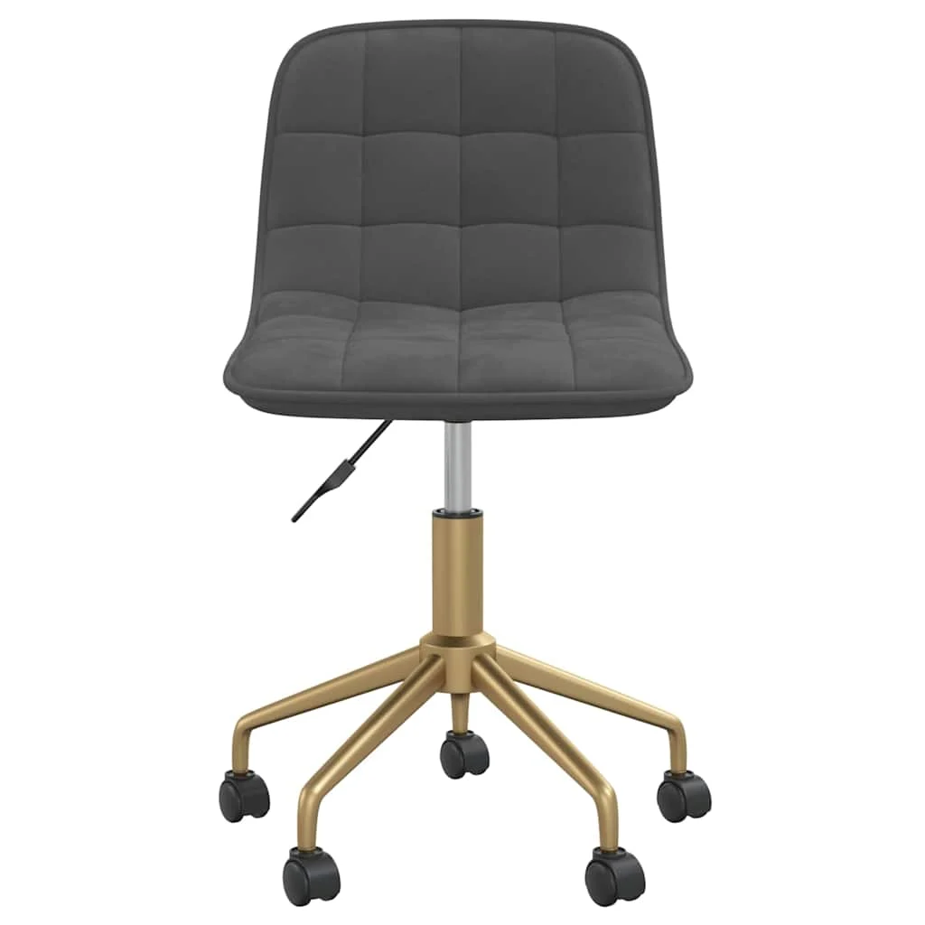 Chaise pivotante de bureau 42,5 x 45 x 79 cm gris foncé velours – vue de côté